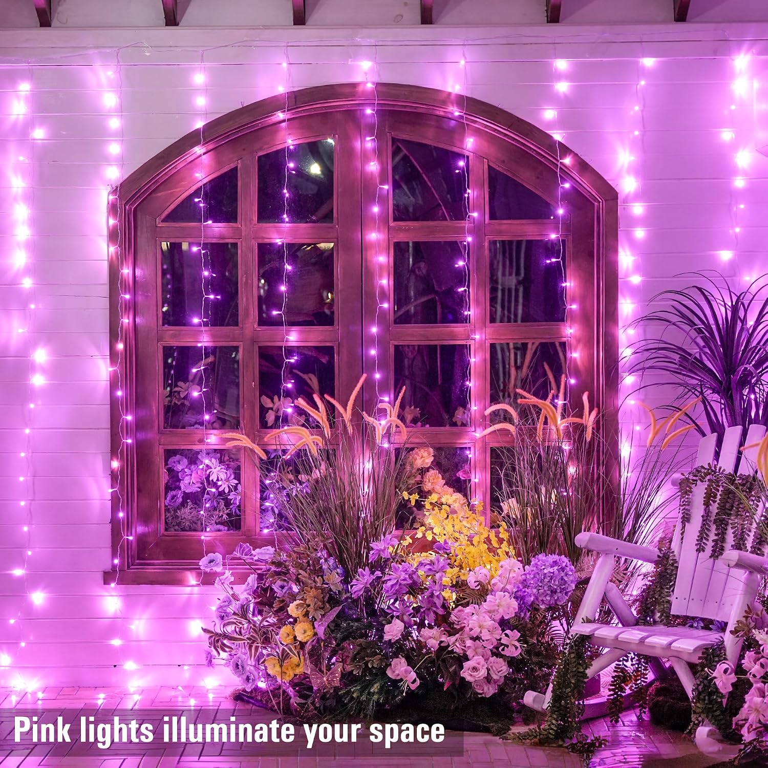 300 LED Curtain Lights Plug in with Remote, Pink String Lights for Bedroom, Christmas, Window, Wall, Party, Teen, Girls' Room, Dorm, Valentine'S Day Indoor Outdoor Decor, 9.8X9.8Ft